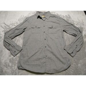 Tre Vero Shirt Men M Medium Gray Long Sleeve Button Up Safari Cowboy Cotton